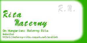 rita materny business card